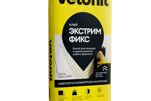 Vetonit экстрим фикс 20 кг белый клей-гель для мрамора, камня и керамогранита