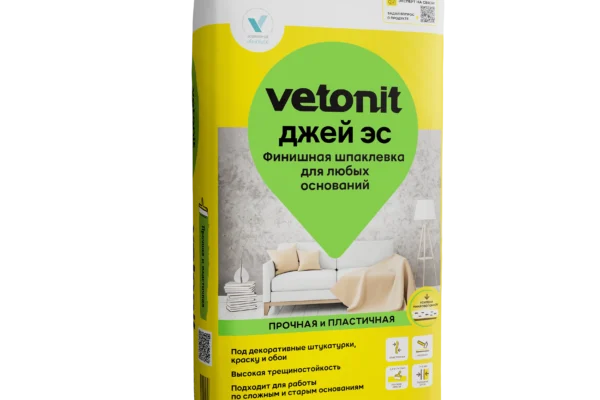 Vetonit джей эс 20 кг полименая финишная белая