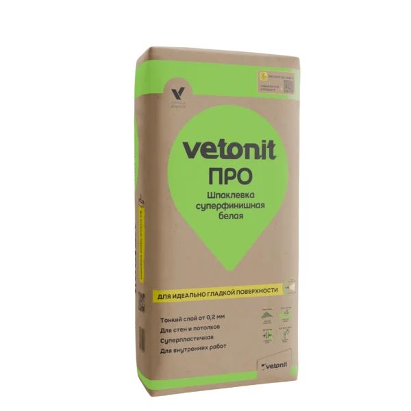 Vetonit ПРО 25 кг белая суперфинишная